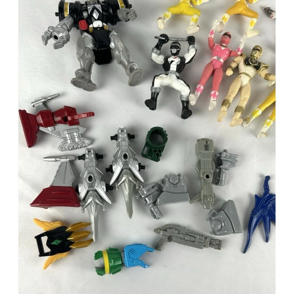 Vintage Power Rangers Lot Action Figures Weapons Toys Accessories Bandai